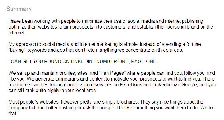 LinkedIn blatant promotion social media search linkedin page 1 The New LinkedIn Endorsements: Are We Being Gamed LinkedIn?